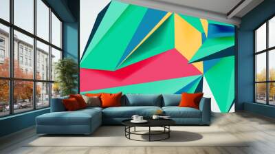 Vector triangle geometric backgrounds. Low poly 3d shape on light backdrop. Vector illustration for covers, banners, flyers and posters and other designs Wall mural