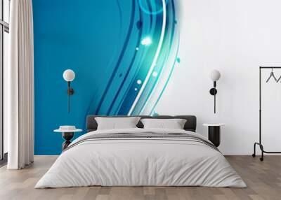 Vertical blue wave template Wall mural