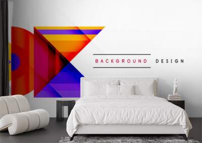 Visually captivating background design showcasing dynamic geometric lines, triangles, and squares. This composition blends precision and movement, creating an engaging graphic with a modern aesthetic Wall mural