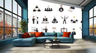 Business people icon set isolated on transparent background, symbol human figure person Wall mural