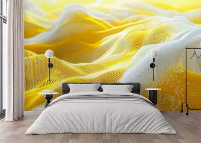 Futuristic abstraction in yellow white colors Wall mural