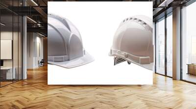 Hard hats emphasize safety protection, equipment machinery tool work Wall mural