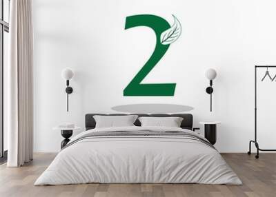 2 Number logo symbol illustration design Wall mural