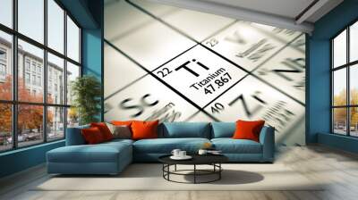 Focus on Titanium Chemical Element from the Mendeleev periodic table Wall mural