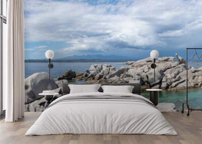 Panoramic view of Lavezzis islands landscape in Corsica, France Wall mural