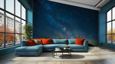 A fabulous starry sky with the Milky Way, a screensaver for astrology, astronomy and horoscopes and zodiacs. A clear starry sky Wall mural