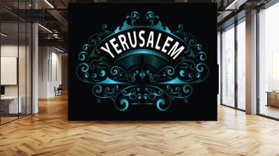 YERUSALEM city lettering custom style design Wall mural