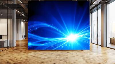 Blue abstract image with modern futuristic science background That is blue and light flare, positive health concept For medical background images. Vector illustration isolated with white highlights, Wall mural