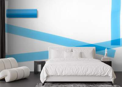 Blue tape png, glossy stationery design set isolated with white highlights, png Wall mural