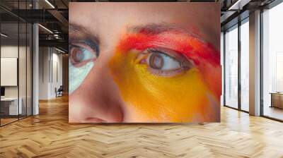 Close-up of Karego eyes of a beautiful young woman. brown eyes very close. Human eye, macro photography Wall mural