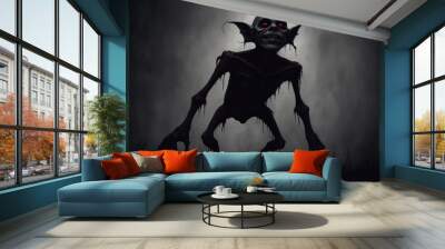 Goblin. Scary monster. Halloween. Generative AI Wall mural