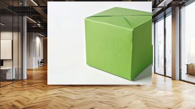 Green Box. Isolated on White Background for Packaging and Shipping Wall mural