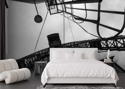 Black and white abstract industrial backround Wall mural