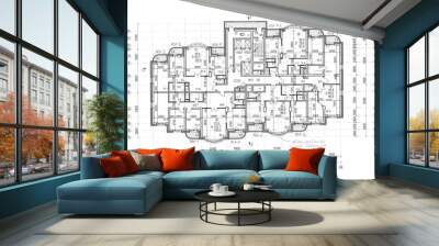 Floor architectural construction plan Wall mural