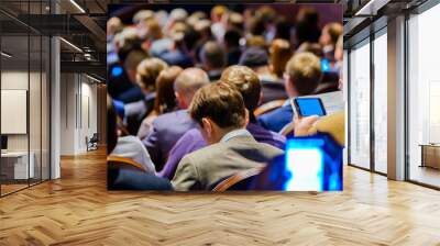 People attend business conference in the congress hall Wall mural