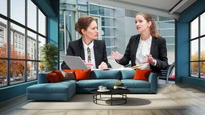 Two young business women Wall mural