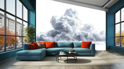 isolated png cutout of a cloud on a , ideal for photobashing, matte-painting, concept art isolated on white background, studio photography, png Wall mural