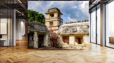 Part of the Palace of Palenque, a pre-Columbian Maya civilization of Mesoamerica. Known as Lakamha (Big Water). UNESCO World Heritage Wall mural