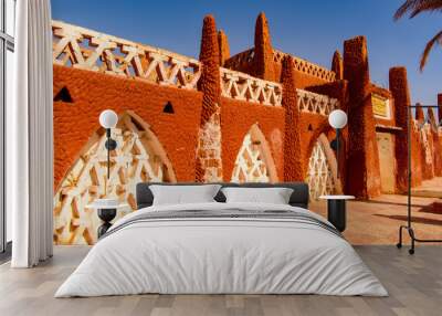 Red architecture of Timimoun, Adrar Province, south-central Algeria Wall mural