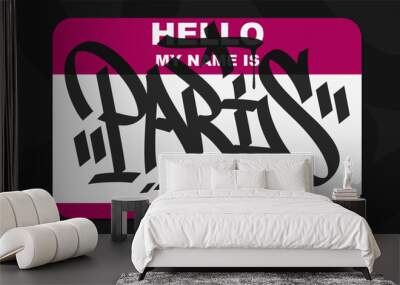 Abstract Flat Graffiti Style Sticker With Some Street Art Lettering Vector Illustration Art Wall mural