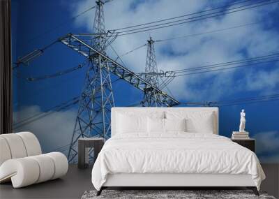 metal poles of power lines Wall mural