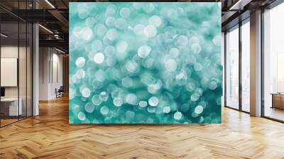 Mint Color. Defocused Abstract Background of Turquoise, Green, and Blue Sea Water Gradient. Summer Tones in Pastel Colors. Wall mural