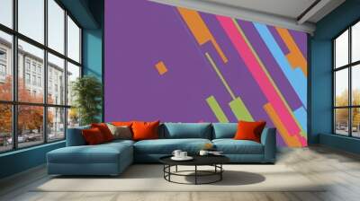 Geometric art with a mix of rectangular shapes in modern colors.  Wall mural