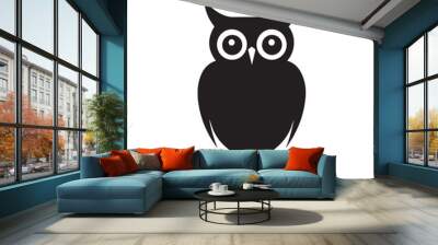 Owl in cartoon, doodle style . Image for t-shirt, web, mobile apps and ui. Isolated 2d vector illustration in logo, icon, sketch style, Eps 10, black and white. AI Generative Wall mural