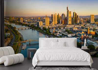 Frankfurt am Main. Cityscape image of Frankfurt am Main during sunset. Wall mural