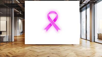 PNG. Pink ribbon line art isolated with white highlights, png Wall mural