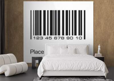 Barcode label on a dark packing paper Wall mural