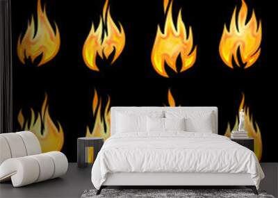 Collection of vector fires Wall mural