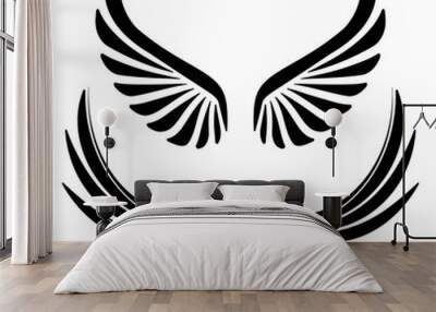 Two pair of decorative vector wings for your design. Wall mural