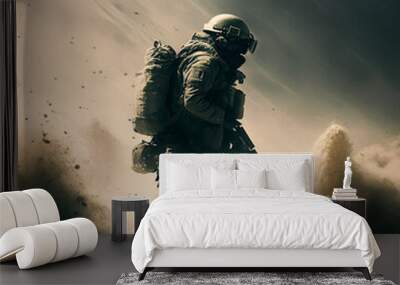 soldier with a gun Wall mural