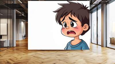 traumatized and emotional child isolated with white highlights, png Wall mural