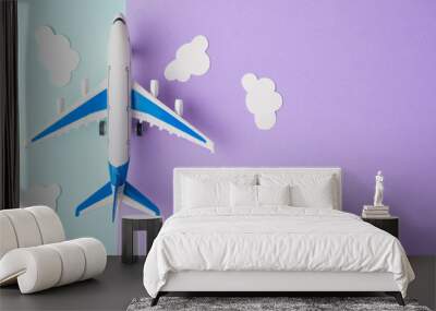 Traveling. Flat design lay travel concept  Wall mural