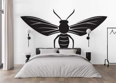 Wasp in cartoon, doodle style . Image for t-shirt, web, mobile apps and ui. Isolated 2d vector illustration in logo, icon, sketch style, Eps 10, black and white. AI Generative Wall mural