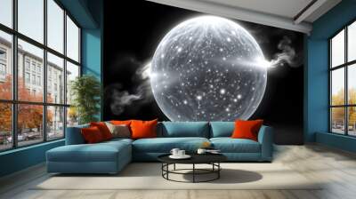 white glowing magic ball isolated on black background isolated with white highlights, png Wall mural