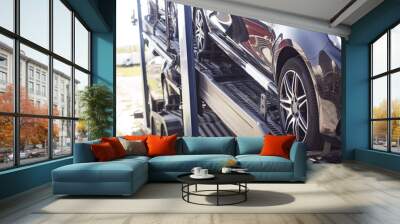 The truck transports premium-class cars, a Wall mural