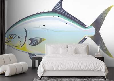 Pompano Florida fish vector illustration Wall mural