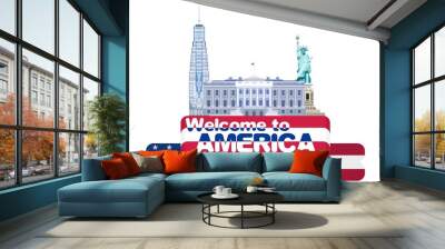 white house statue welcome to america. logo vector Wall mural