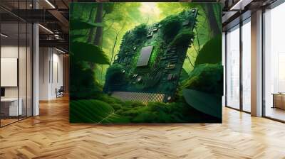 TECHNOLOGY ATTACKED BY NATURE 1 Wall mural