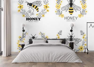 Honey label design. Wall mural