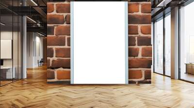 Blank picture frame on brick wall background. Mock up, 3D Rendering Wall mural