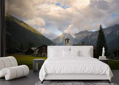 Church in the mountains Alps Wall mural