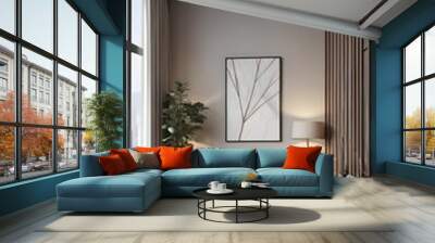 interior design for living area or reception in modern concept design/ 3d illustration,3d rendering Wall mural