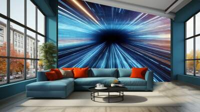 Technology screen with abstract high speed technology POV motion blur Wall mural