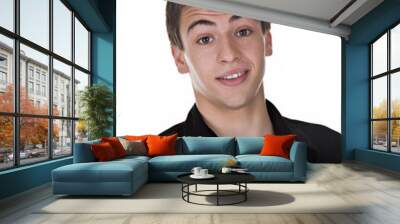 Portrait of a handsome young man with a surprised look Wall mural