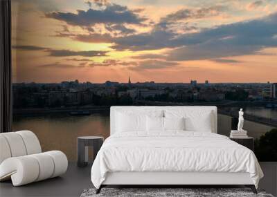 View of Novi Sad at sunset Wall mural