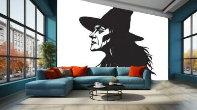 Witch stencil silhouette Wall mural